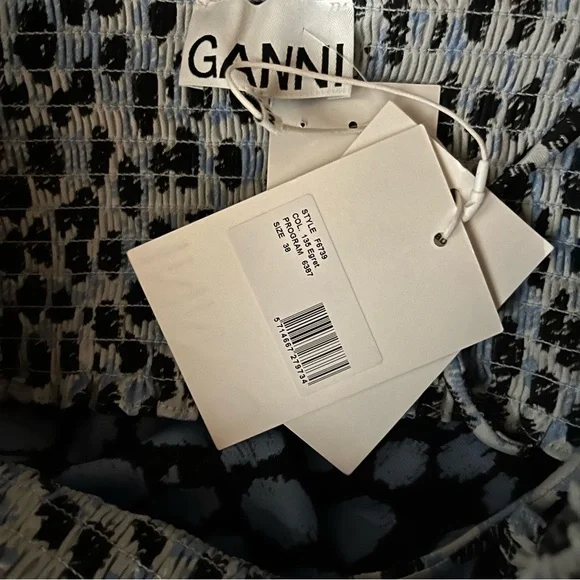 NWT Ganni Jacquard Column dress with pockets - Picture 12 of 14